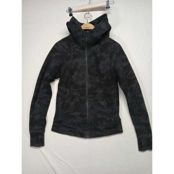 Lululemon Scuba Hoodie Black Camo Sise 6 Fitness Gym Athleisure - Picture 2 of 8